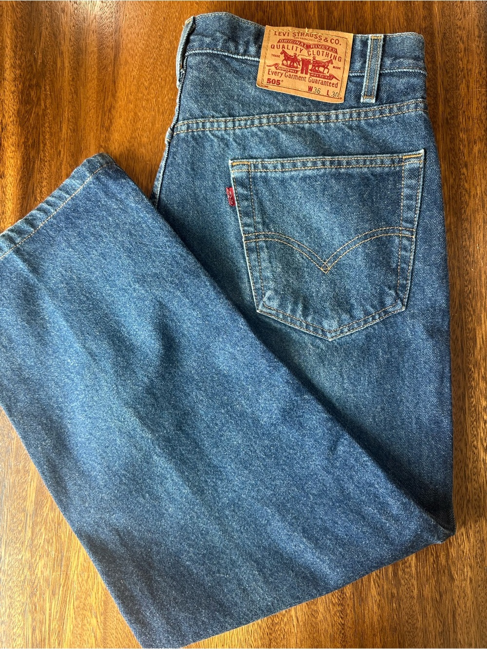 Vintage 1998 Levi's 505 Regular Fit Denim Jeans Men 36x30 Actual 35x27 Med Wash
